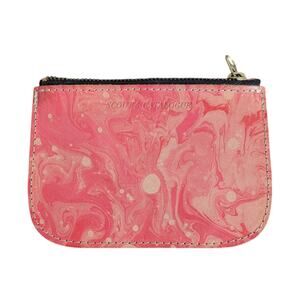 Scout & Catalogue Handmade Pink and White Marbled Leather Small Pouch